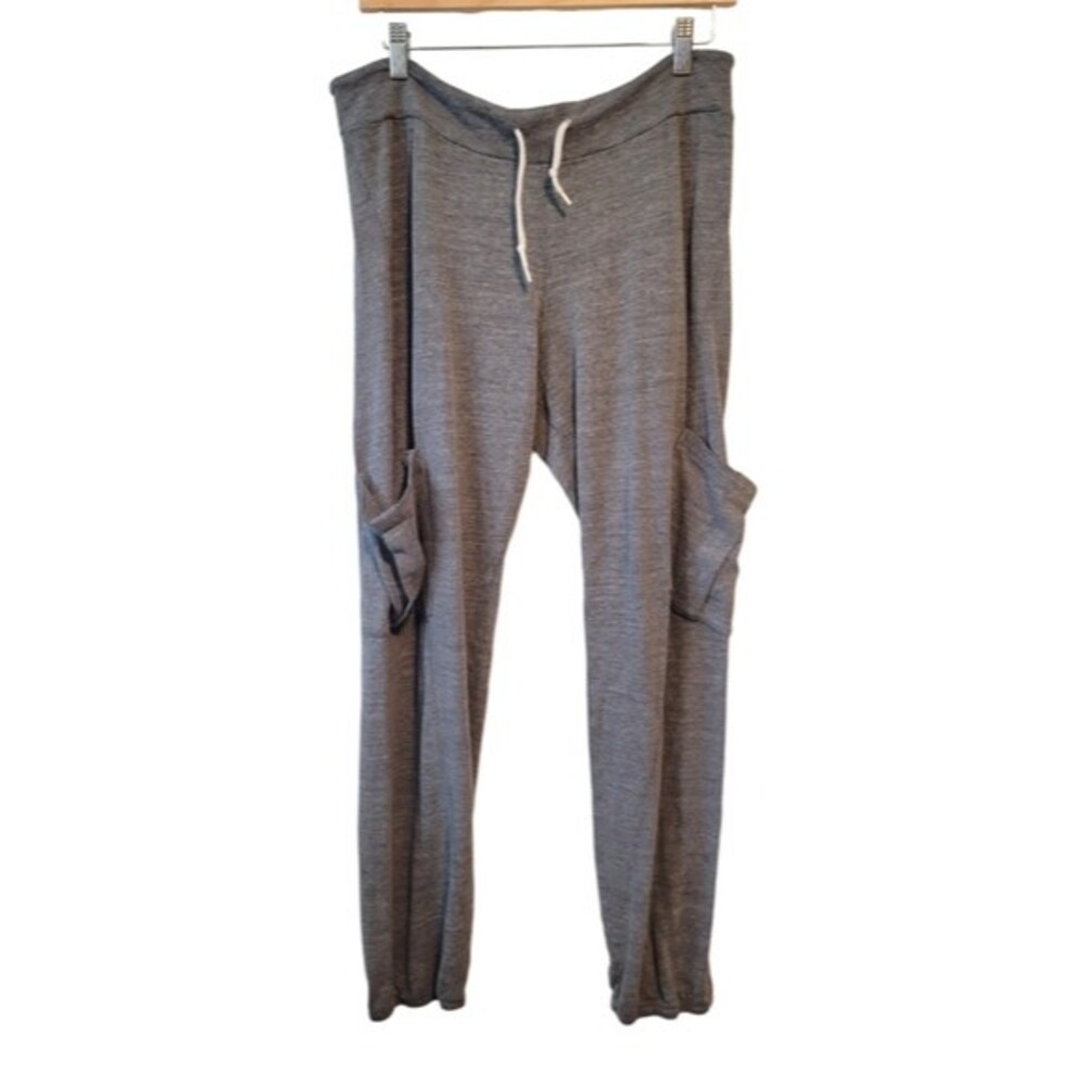 Monrow Gray Jogger Sweatpants Loungewear Size Large Pockets